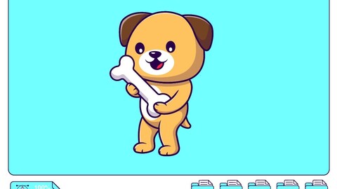 Cute Dog Holding Big Bone Cartoon Vector Icons Illustration. Flat Cartoon Concept. Suitable for any creative project.