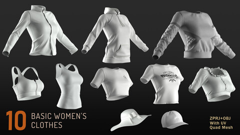 10 Basic Women's Clothes Pack - Marvelous / CLO Project file