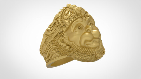 hanuman face ring | hanuman head ring | Indian monkey God ring | murti ring | face ring | jewelry ring | ladies ring | gents ring | art ring | animal ring