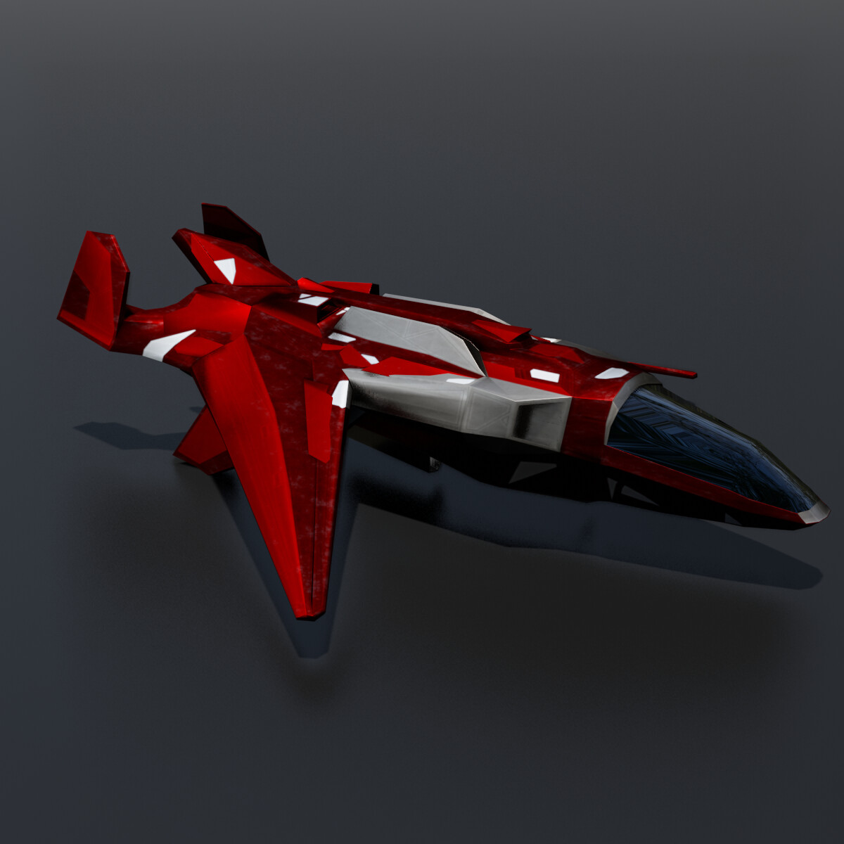 Artstation - Red Spaceship 3d Model 