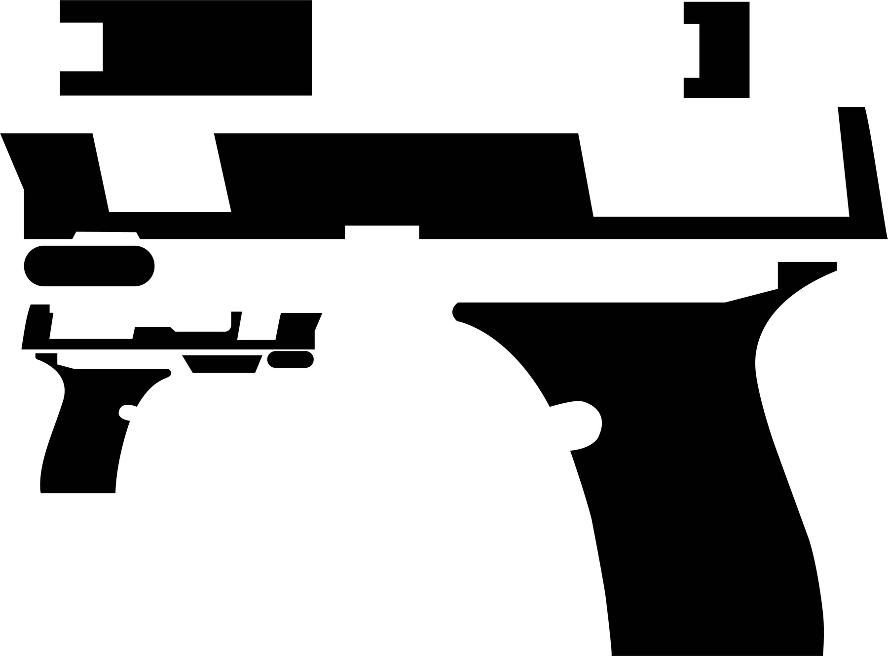 ArtStation - Springfield Hellcat Hand Gun BLACK Black white vector ...