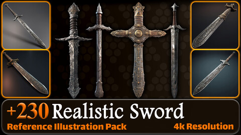 230 Realistic Sword Reference Pack | 4K | v.2
