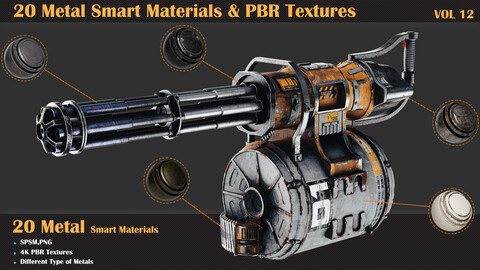 20 Metal Smart Materials & PBR Textures - Vol 12