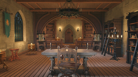 medieval interior 3D model