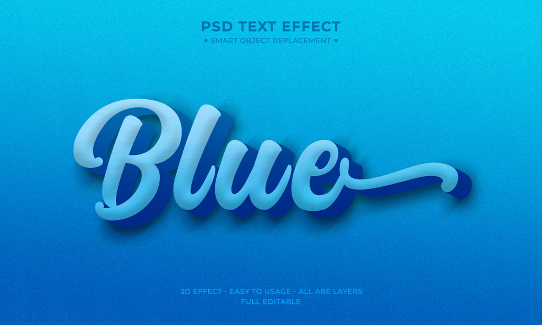 ArtStation - 3D Blue. PSD fully editable text effect. Layer style PSD ...