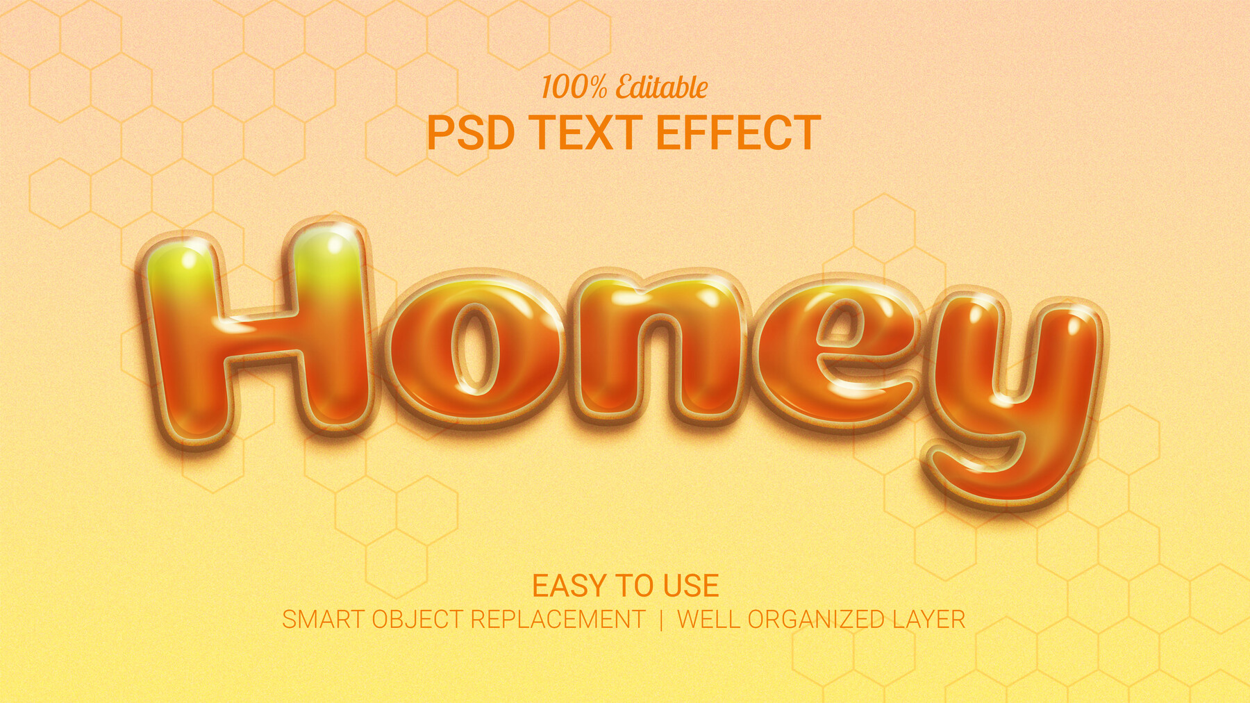 ArtStation - 3D Honey. PSD fully editable text effect. Layer style PSD ...