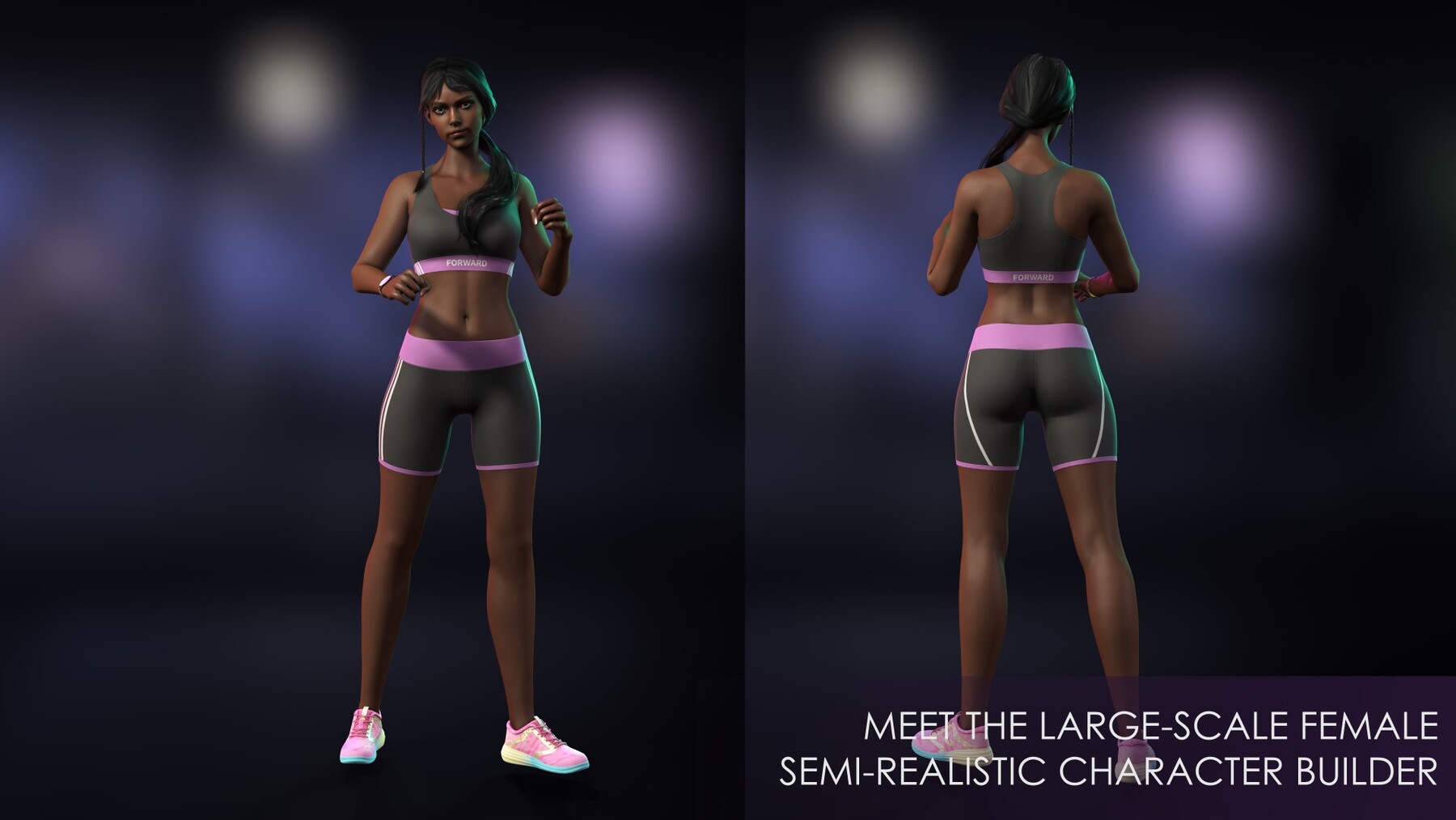 Sportswear Casual Girls Pack - Realistic Stylized Character | 3D model