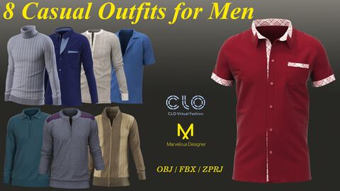 8  CASUAL OUTFITS  FOR MEN/ ZPRJ/ OBJ/ FBX