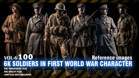 100 6K SOLDIERS IN FIRST WORLD WAR CHARACTER CONCEPT - VOL6