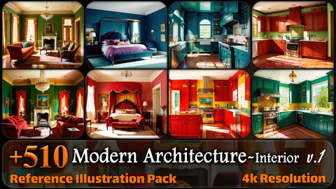 510 Modern Architecture - Interior Reference Pack | 4K | v.1