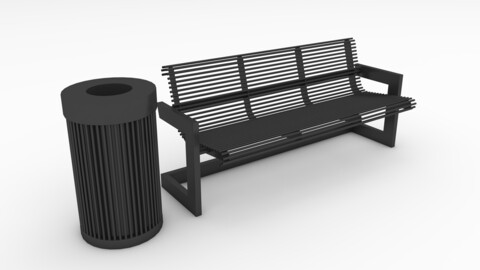 3D Model Bench Park 39