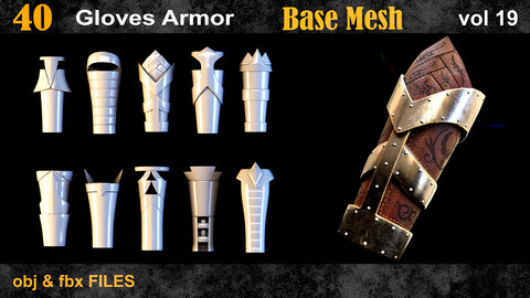 40 Gloves Armor Basemesh vol19