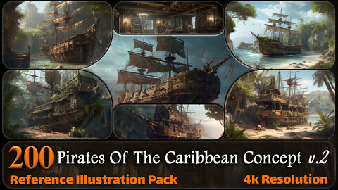 200 Pirates Of The Caribbean Concept Reference Pack | 4K | v.2