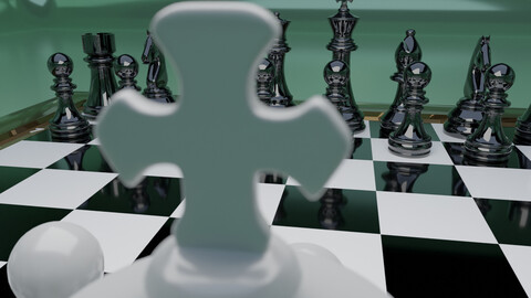 chess piece set 3D objects.