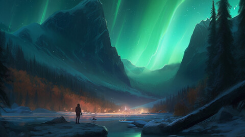 ArtStation - Twirling under the Northern Lights: A Grand Escapade 8 ...