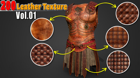 200 Seamless Leather Textures Vol.01