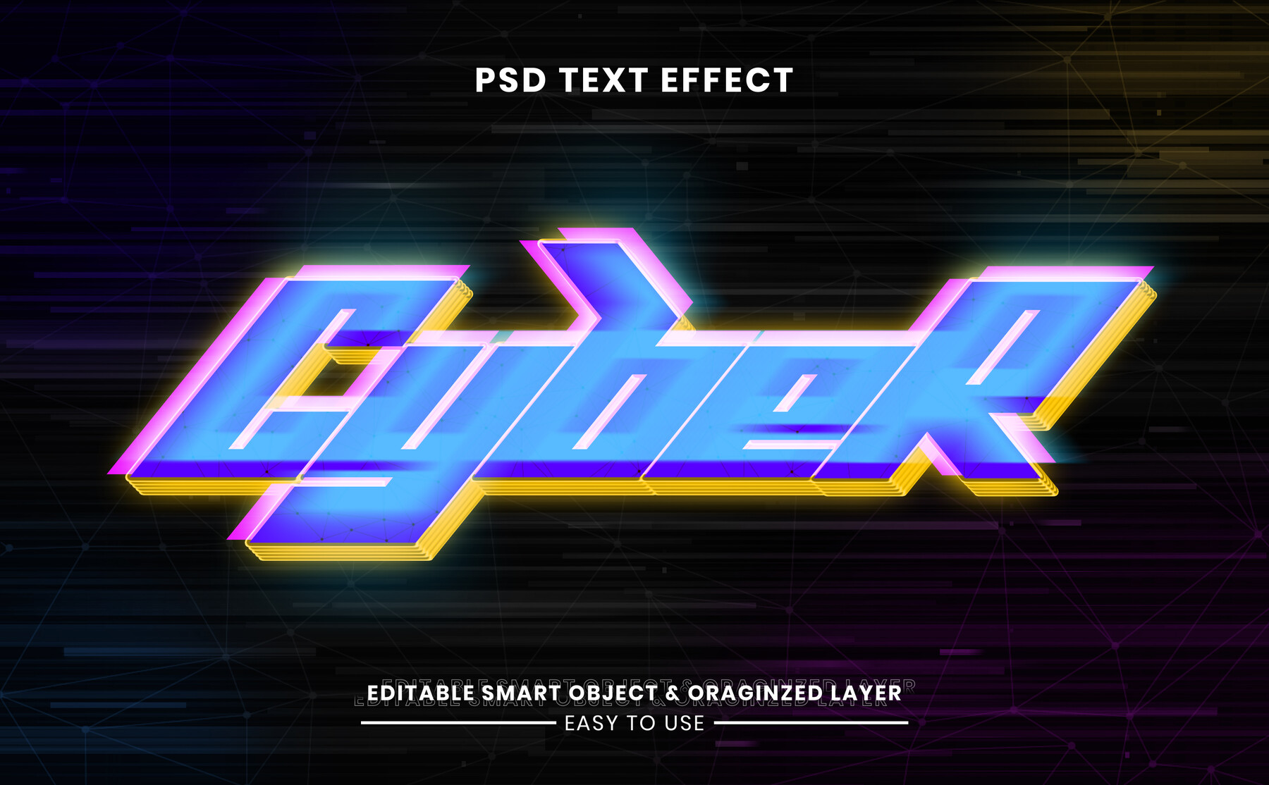 Cyberpunk text style psd фото 20