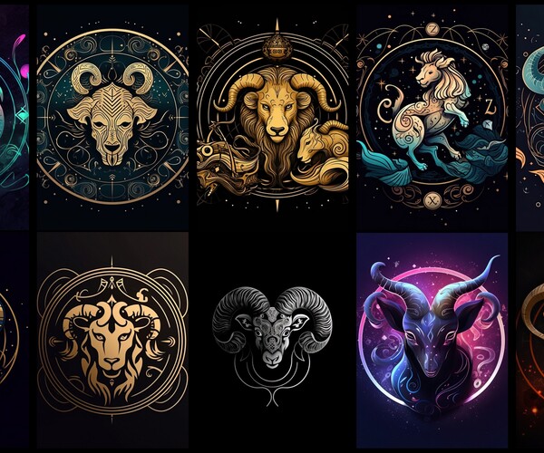 ArtStation - Divine Horoscopes: 100 High-Resolution Zodiacs | Artworks