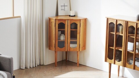 Atelier console glass cabinet