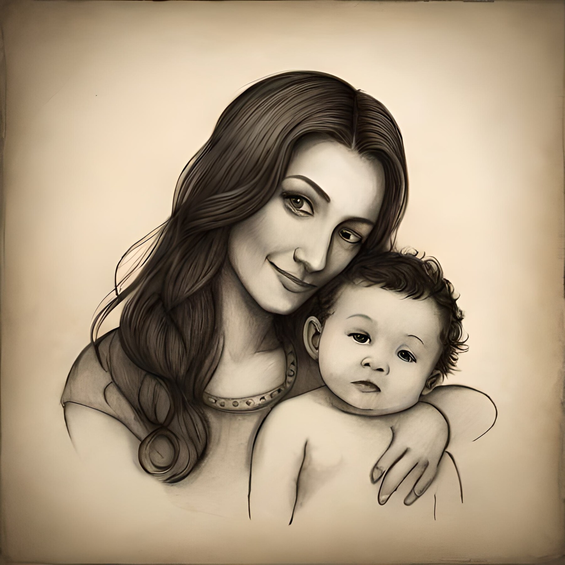 Mother and Child Drawings  Sketch by Stefan Pabst  Artistcom
