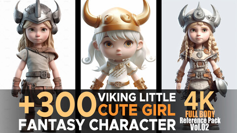 +300 Viking Little Cute Girl (Viking Fantasy Character Vol.02) 4K