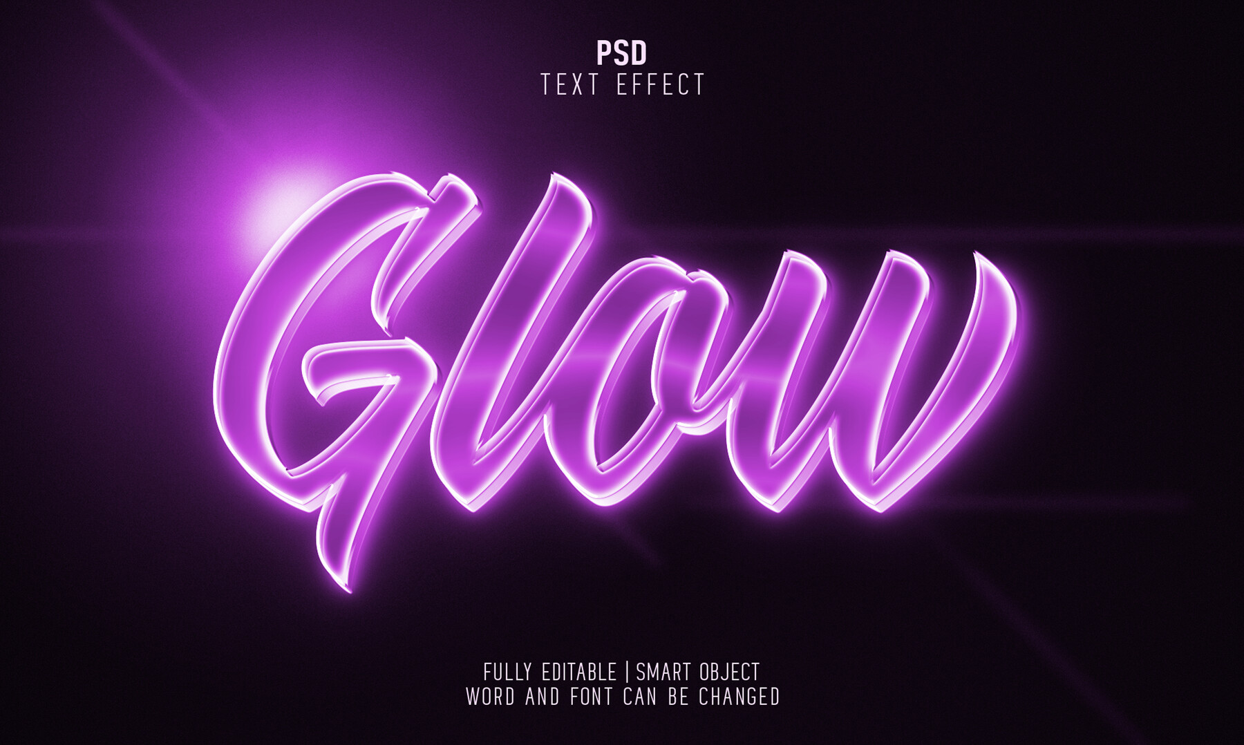 ArtStation - Glow PSD fully editable text effect. Layer style PSD ...