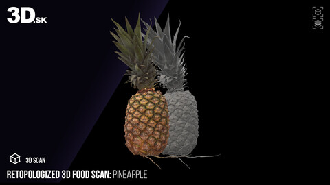 Retopologized 3D Food | Pineapple