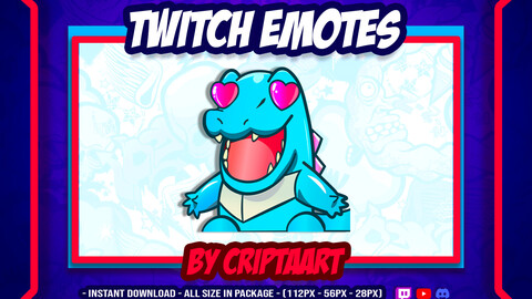 Twitch Emote / Anime Emote / Pokemon Emote / Totodile Emote / Love Emote / Stream