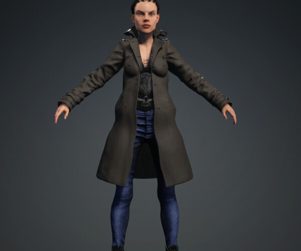 ArtStation - CARTHERINE - Realistic Female Character Low-poly 3D model ...