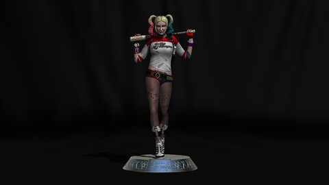 Harley Quinn Suicide Squad file STL-OBJ For 3D printer