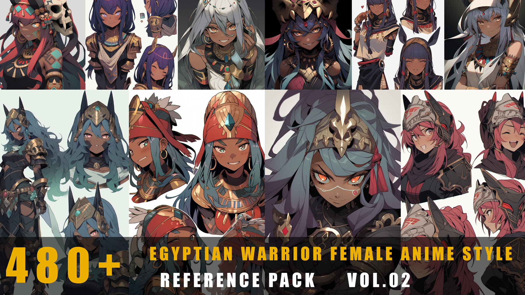 ArtStation - 480+ Egyptian Warrior Female Anime Style - References Pack  Vol.02 | Artworks