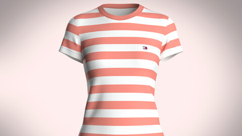 Tommy Hilfiger-Girls Crewneck Stripe T-Shirt