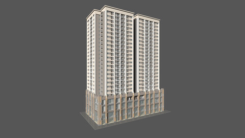 3D Model Tower Apartment 1