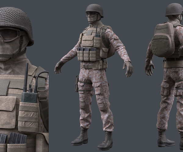 ArtStation - Modular soldier 01 | Game Assets