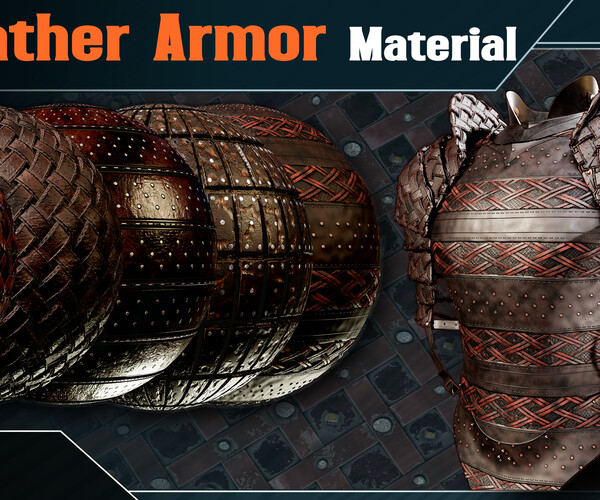 20 PBR Leather Armor Texture /Seamless - FlippedNormals
