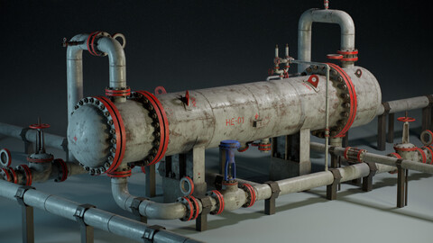 Industrial Vessel Heat Exchanger PBR Game Ready