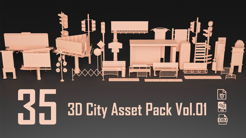 3D City Asset Pack Vol. 01