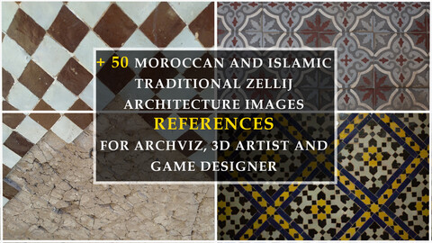 +50 Moroccan Zellij and Mosaic Tiles Image References for Architect, 3D artist, game designers