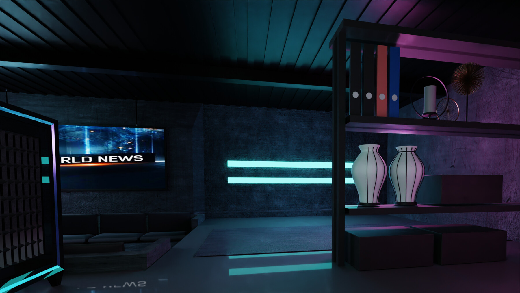 ArtStation - Custom Cyberpunk Living Room 3D Model - FBX,OBJ,MTL AND ...