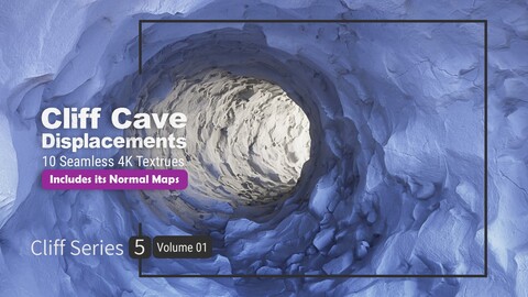 CS5|10 Cilff Cave Displacement+Normals Volume01|4K