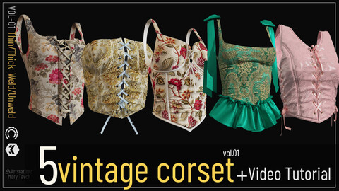 5 Vintage Corset-marvelous/clo 3D+ video tutorial