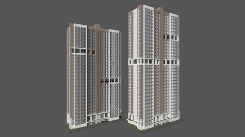 3D Model Tower Apartment 2