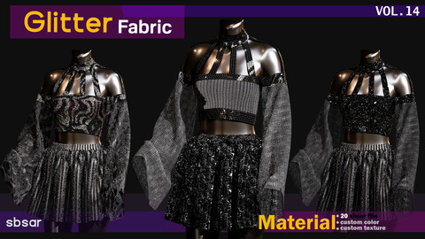 Glitter fabric Material -SBSAR -custom color -custom fabric -VOL 14