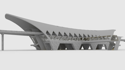 3D Model Railway Station 1