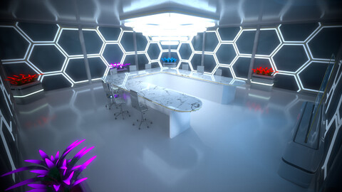 Futuristic Meeting Room Asset Pack (Game Ready)