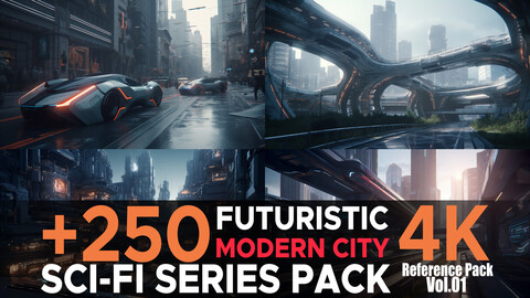 +250 Futuristic Modern City(Sci-Fi Series Pack) Vol.01 4K