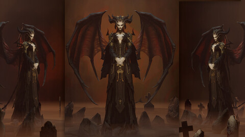 Diablo IV - Lilith Character Modeling - Blender 3.4 (Full process videos & project files)