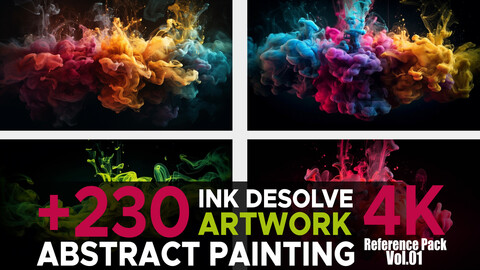 +230 Ink Desolve Artwork(Abstract Painting) Vol.01