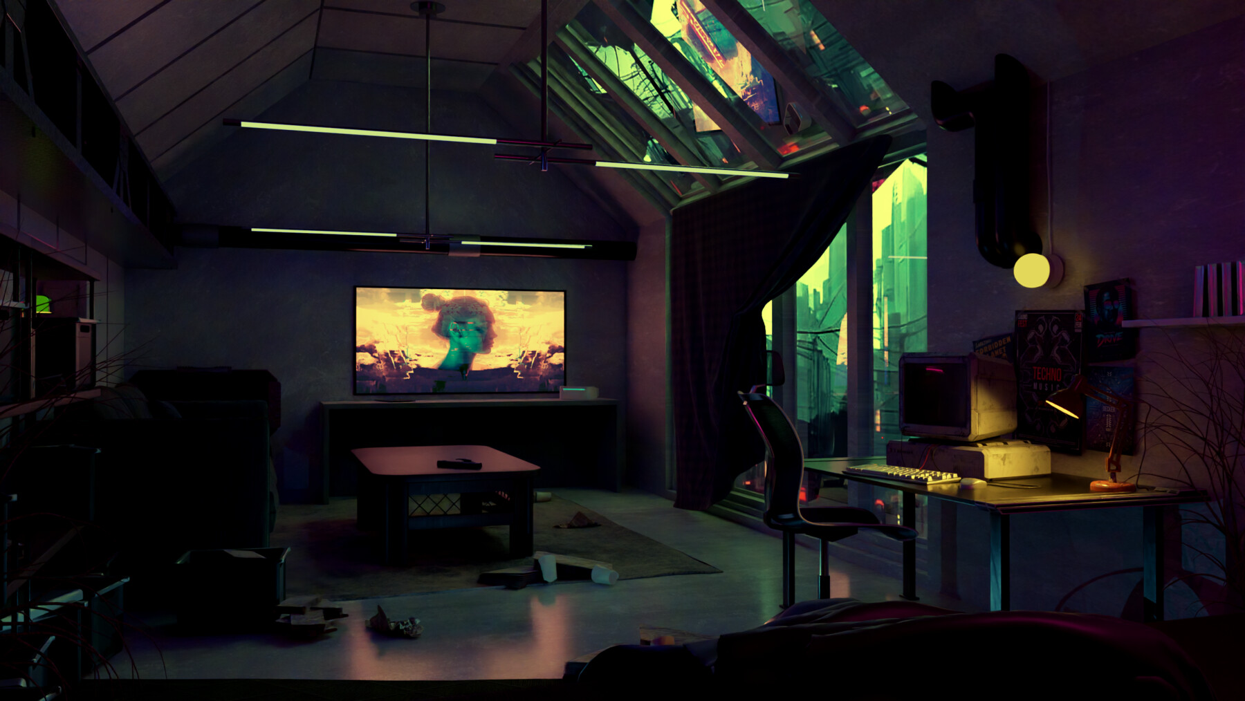 ArtStation - High Detail Cyberpunk Apartment Scene 3D Blender File ...