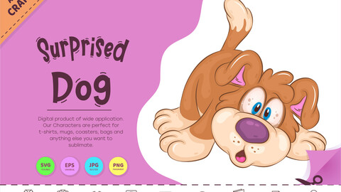 Surprised Cartoon Dog. Clipart.